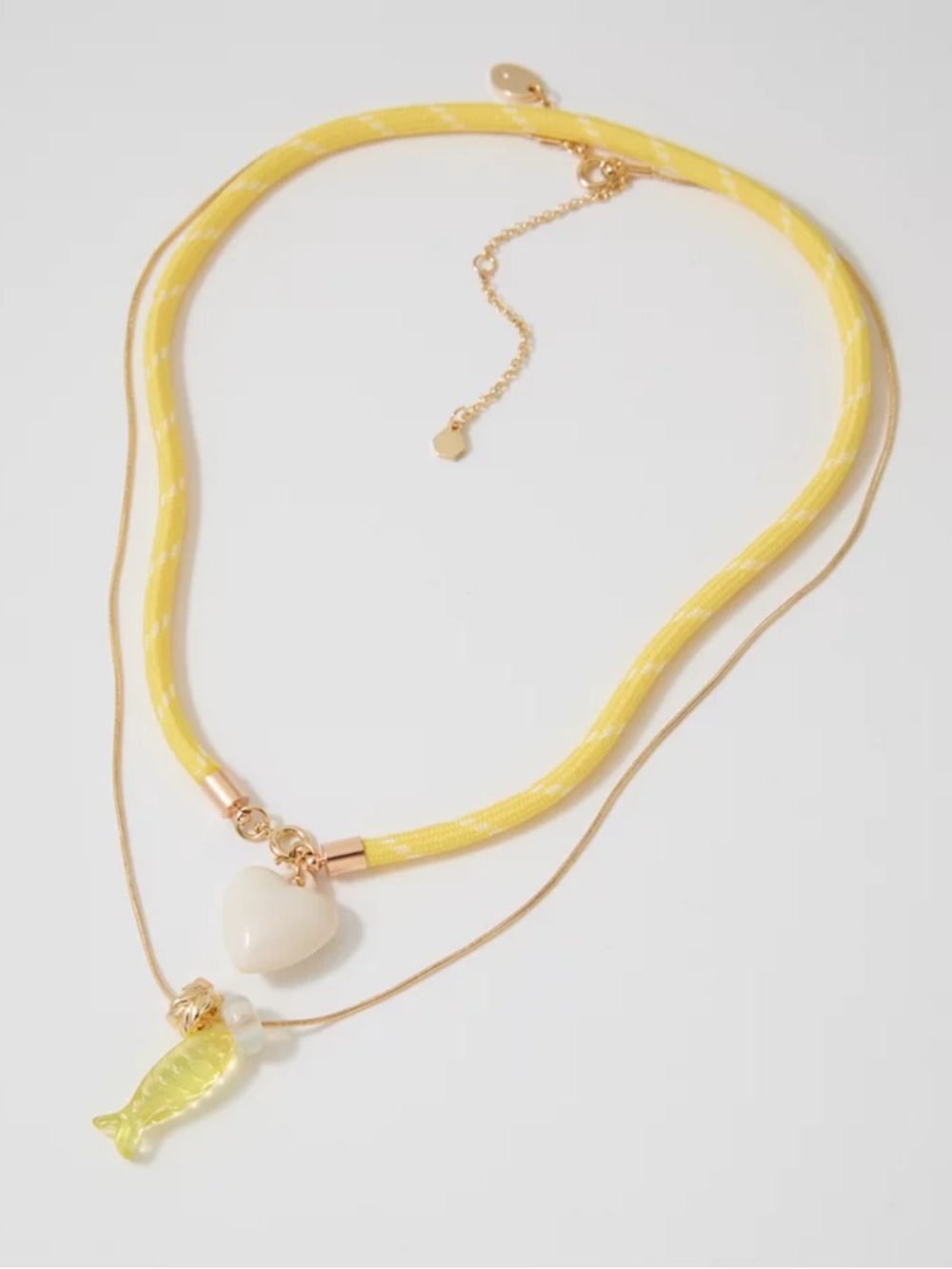 Aerie Chunky Heart Rope Charm Necklace
